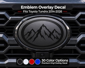 Geschikt voor Toyota Tundra 2014-2026 – Bergmotief grille-embleem overlay vinyl sticker – Meerdere kleuren
