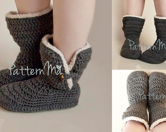 Crochet Slipper Pattern (Women's size 5-12)  #22