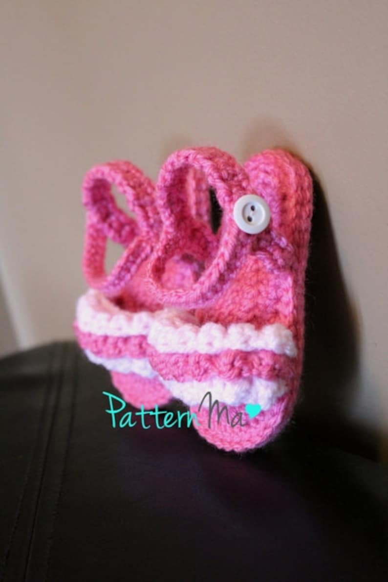 Crochet Baby Sandals Pattern ruffled 8 image 2