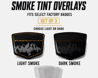 Fits 2022-2026 Subaru Outback, Forester & Crosstrek Wilderness Models – Smoke Tint Badge Overlays – Set of 3