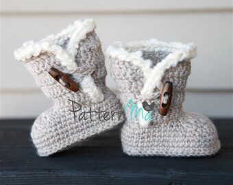Crochet Baby Booties PDF Pattern 3 - Etsy