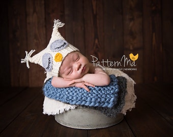 Crochet Baby Hat Pattern Sleepy Owl #4