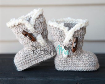 Crochet Baby Booties Pattern #3