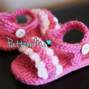 Crochet Baby Sandals Pattern ruffled #8