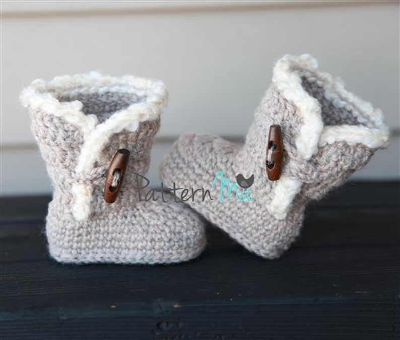 Crochet Baby Boots Pattern 3 image 2
