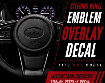 Steering Wheel Overlay Decal – Fits Select Subaru Models – Mountain Design – 30 Color Options