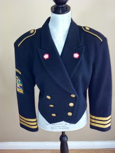 Vintage Navy Blue Wool Cropped Jacket the Limited Womens