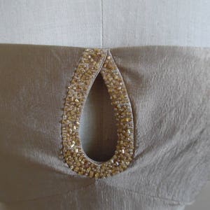 Vintage 1990s Strapless Gold Cocktail Party Dress with Front and Back Bodice Beaded Cut Outs by Laundry by Shelli Segal