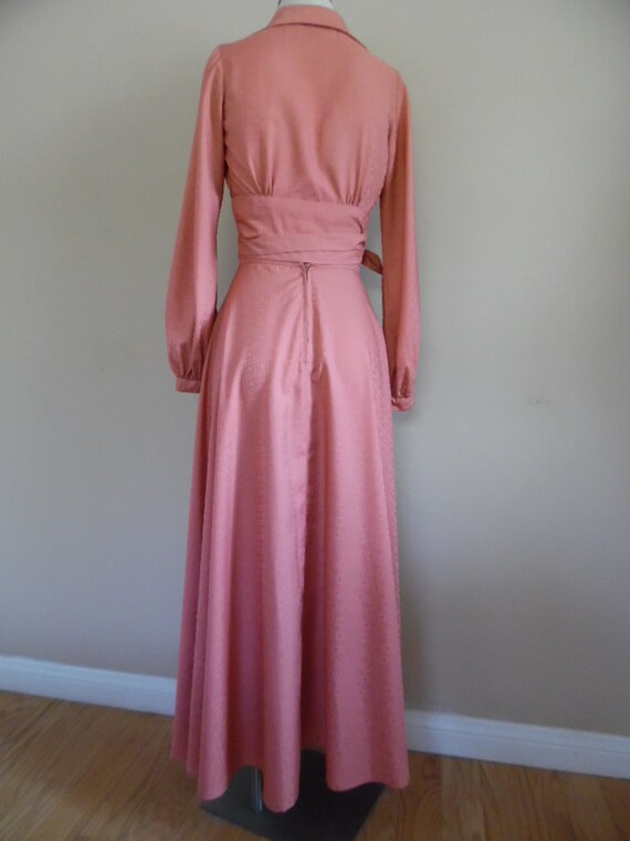 Vintage 1970s Disco Skirt Set Dusty Rose Geometri… - image 5