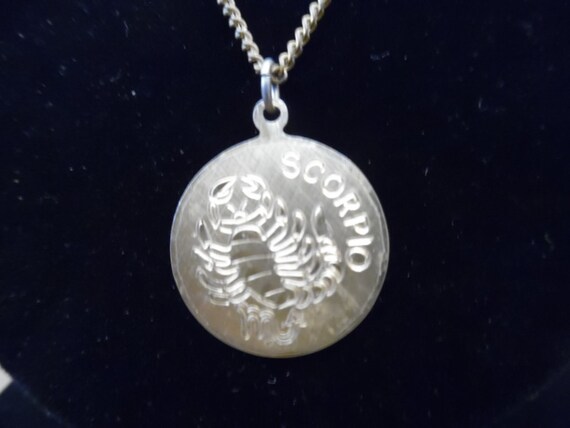 Vintage 1970s Scorpio Pendant Necklace 12 Karat Go