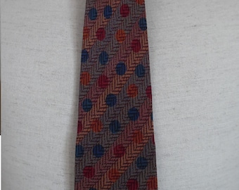 Vintage 1990s Necktie Tie Rust Sage Teal Dot and Diagonally Striped Missoni Cravatte Necktie Fine Silk Neckwear Designer TieLetasVintage