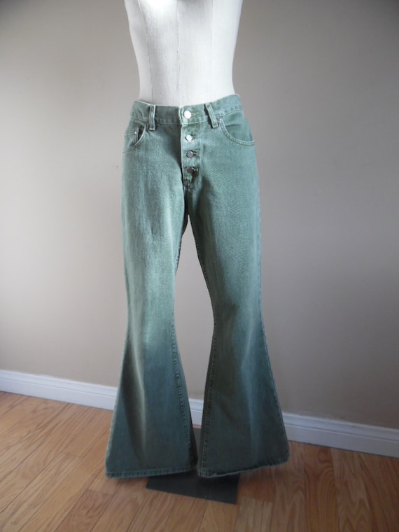 Vintage Late 1970s or early 1980s Green Jeans Ladi