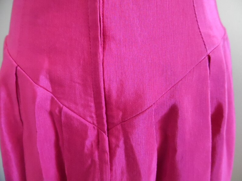 evening dress in shocking pink faille