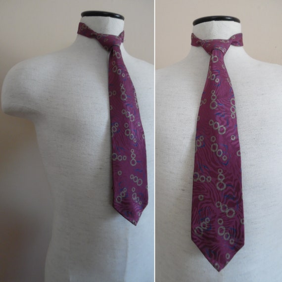 Vintage 1990s Silk Necktie Rick Pallack NecktieLe… - image 1