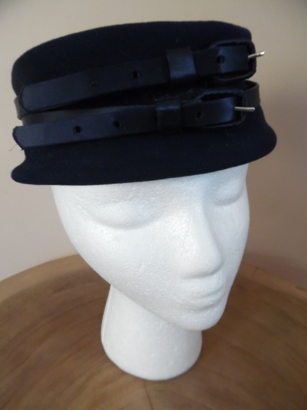Vintage 1940s–50s Blue Felt Pillbox Hat | Made in USA | Merrimac Hat Corp Fedora Original 1940s Vintage Hats for Women for sale | eBay main image 3