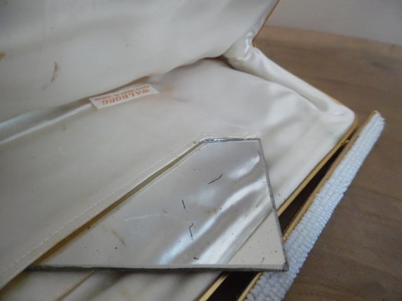 Vintage 1960s White Beaded Evening Clutch Walborg… - image 8