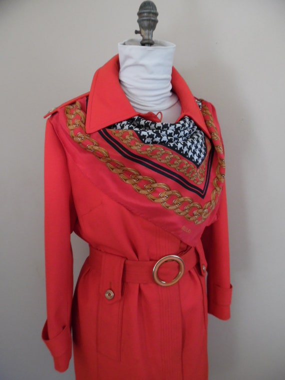 Vintage 1960s or 1970s Red London Fog Raincoat Lon