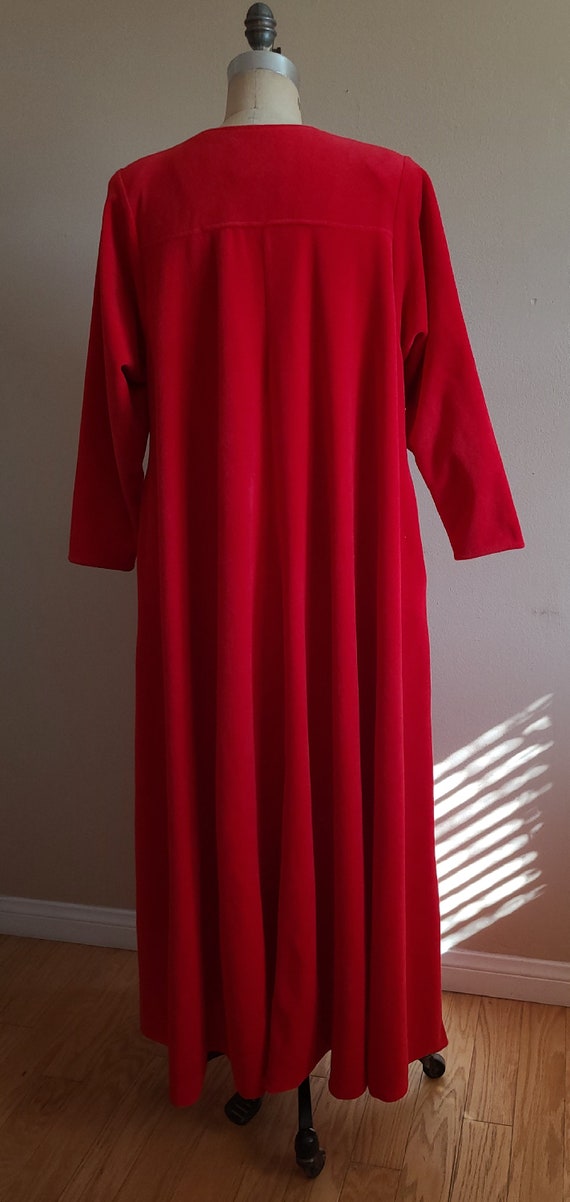Vintage 1970s Red Velour Robe Hostess Gown by Dav… - image 6