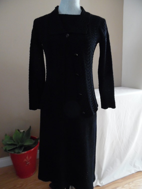 Vintage 1970s Hand Knit Versatile Two Piece Set Li