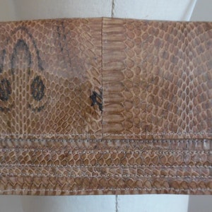 Vintage 1970s Snakeskin Purse Reptile Leather Cross Body Bag Light Brown Snakeskin Shoulder Bag Snakeskin Clutch
