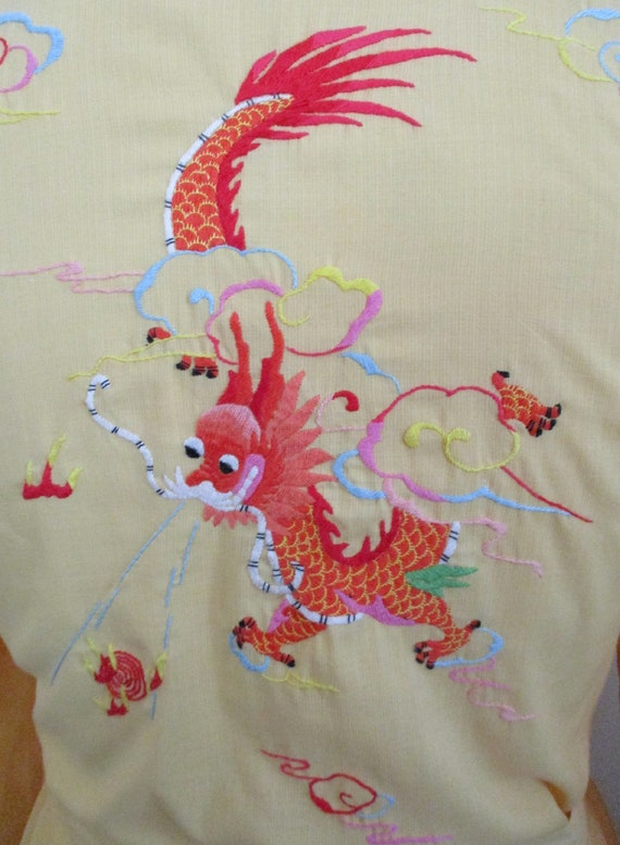 Vintage Dragon and Cloud Casual Sherbet Orange Yu… - image 8