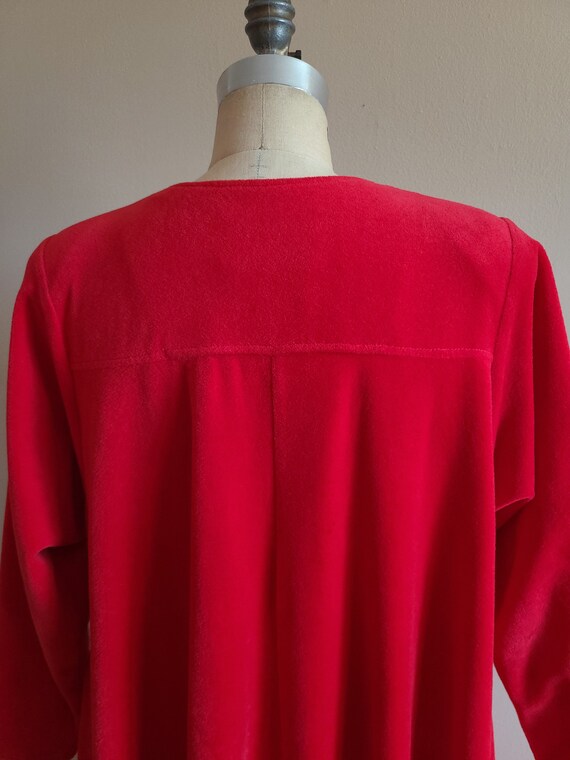 Vintage 1970s Red Velour Robe Hostess Gown by Dav… - image 7