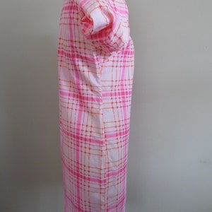 Vintage 1960s Pink Plaid Dress by New Fashion Creations Slim Shirt Dress NWT Shift Shirt Dress Long Sleeve Career Dress Casual Dress image 6