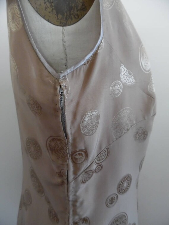 Vintage Chinese Mandarin Collar Dress in Tonal Br… - image 5