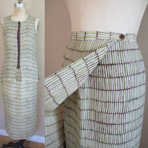 Vintage 1990s Silk Dress Ann Taylor Two Piece Dress Silk Blouse and Skirt Set