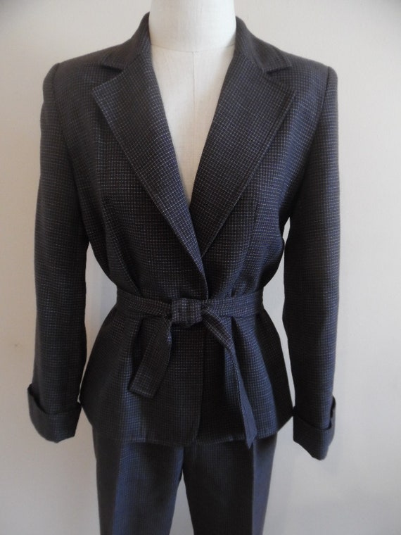 Vintage Early 1990s Expresso Brown Wool Mini Windo