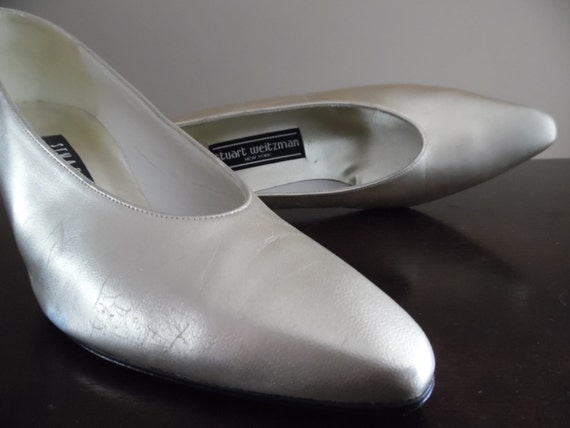 Bridal Pumps Vintage 1990s Champagne Colored Cour… - image 4