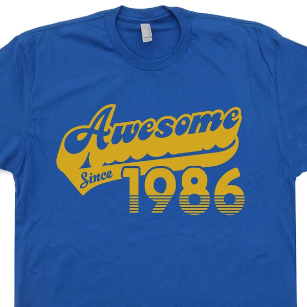 Geweldig sinds 1986 T shirt 38e verjaardag shirt voor mannen cadeau zeggen grappige heren dames geboren in 1986 verjaardag T shirt vintage jaren '80 retro T shirt