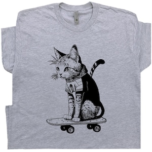 skateboard cat shirt cute cat shirts