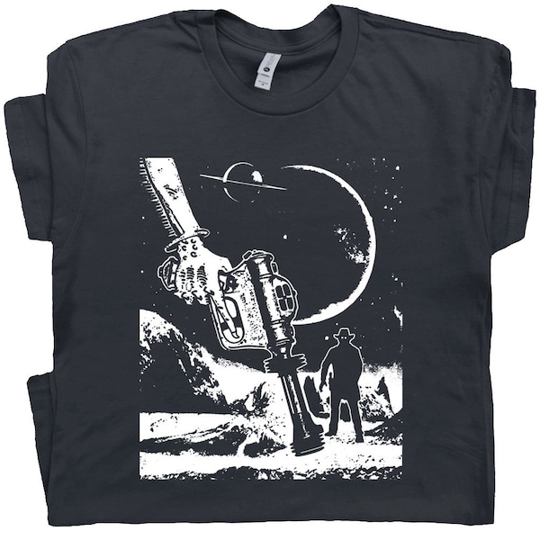 Cosmic Cowboy T Shirt Alien Outlaw T Shirt Retro Space Ufo Tee Cool Rodeo Graphic Shirts Saturn Landscape Vintage Southwest Theme Shirts