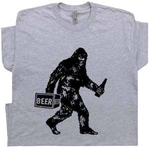 Bigfoot Beer T Shirt Funny Beer Shirts Cool Beer T Shirt Bar Pub Tee Redneck Big Foot Cryptozoology Cryptid Loch Ness Monster Party Animal