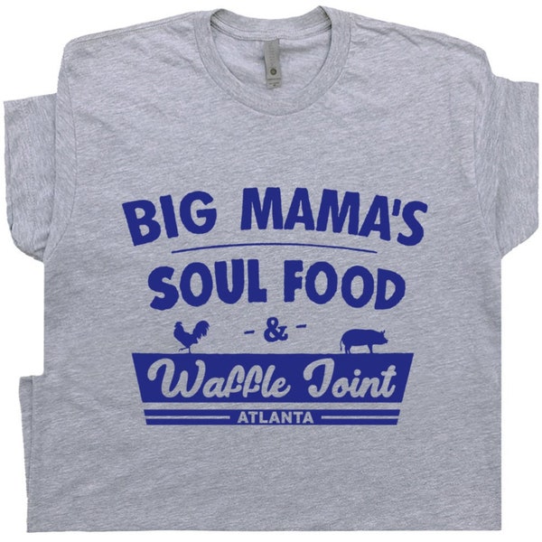 Big Mama’s Soul Food T Shirt Signe vintage Diner T Shirt Funny Food T Shirt Petit déjeuner Gaufre Joint House Shirts Atlanta BBQ Country Cooking