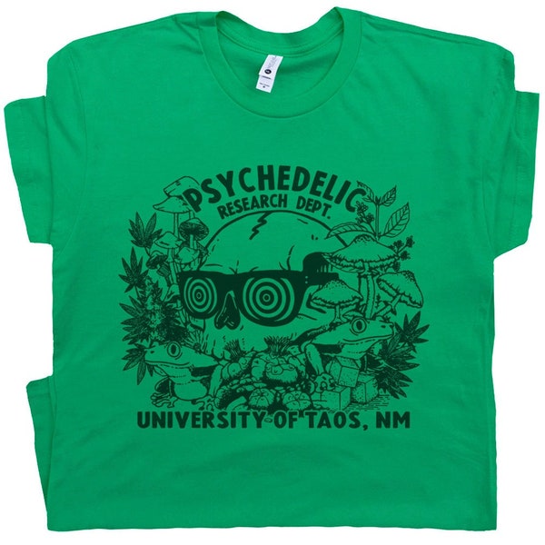 Psychedelic Research T Shirt Mushrooms Shirt LSD Peyote Toad Trippy Graphic Tee Marijuana Hallucinogenic Plants DMT Cool Shirts New Mexico