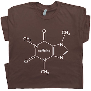 Coffee T Shirt Cool Coffee Shirt for Men Women Guys Ladies Funny Caffeine Molecule Graphic Tee Gift For Coffee Drinker Retro Novelty Tee