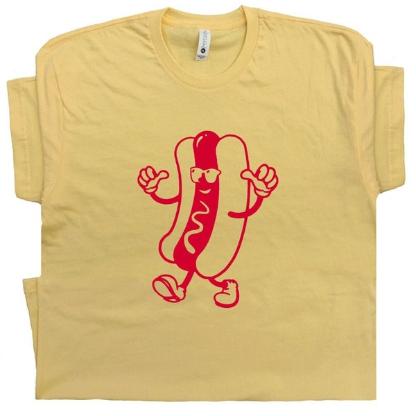 Hot Dog T-Shirt Cooles Hot Dog-Grafik-Shirt Lustige Lebensmittel-Shirts für Männer Frauen Kinder Retro Vintage Hot Dog-Essen Contest T-Shirts