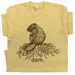 Funny Beaver T Shirt Beaver Dam Shirt Cool Beaver Shirt for Men Women Guys Vintage Silly Animal Graphic Tee Sarcastic Shirts Cute Nature Tee