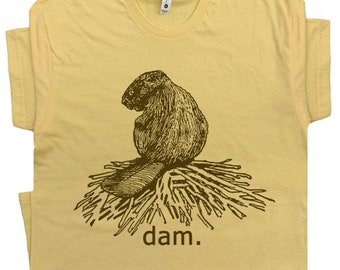 Funny Beaver T Shirt Beaver Dam Shirt Cool Beaver Shirt for Men Women Guys Vintage Silly Animal Graphic Tee Sarcastic Shirts Cute Nature Tee