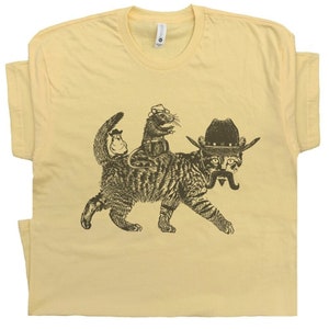 Cat Shirt Funny Shirt for Men Women Cowboy Cat T Shirt Meowdy Partner Cute Mouse Shirt Vintage Western Theme Rodent Shirt Catnip Madness