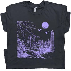 Wizard T Shirt Magic Mystical T Shirt for Men Women Doom Metal Shirt Medieval Theme Dragon Tee Witchy Spell Casting RPG Warlock Magical Tee
