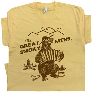 The Great Smoky Mountains T Shirt Smokey Bluegrass Grizzly Bear Vintage Graphic For Men Women Kids Hiking Shirt Camping Tee National Park