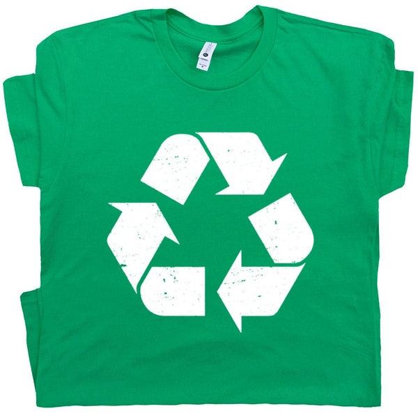Recycle T Shirt Recycling Logo T Shirt Vintage Recycle Symbol Graphic Tee Mens Womens Retro Recycle Logo TShirt 80s Karma Kids Green