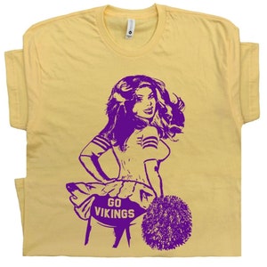 Go Vikings T Shirt Vintage Football Shirts for Women Men Ladies Retro Vikings Cheerleader Tee Cool Cute Vintage Graphic Shirt Vikings Logo