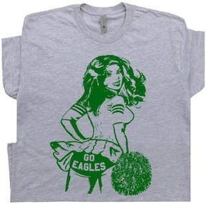 Go Eagles T Shirt Vintage Football Shirt For Women Men Retro Eagles Cheerleader Tee Cool Cute Vintage Graphic Shirt Alternative Jersey Logo