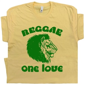 Reggae T Shirt One Love Vintage Reggae Shirt for Men Women Cool Rasta Lion Shirt Band Concert Bob Jamaica Marley T Shirt Reggae Music Tee