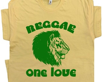 Reggae T Shirt One Love Vintage Reggae Shirt for Men Women Cool Rasta Lion Shirt Band Concert Bob Jamaica Marley T Shirt Reggae Music Tee