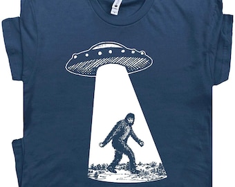 Bigfoot T-shirt UFO-tröja Rolig T-shirt För Herrar Kvinnor Alien Abduction Konstig Grafisk T-shirt Sasquatch-tröja Riktigt Cool Cryptid Cryptozoology